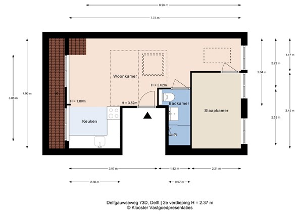 Plattegrond - Delfgauwseweg 73D, 2628 EJ Delft - Delfgauwseweg 73D_2e.jpg